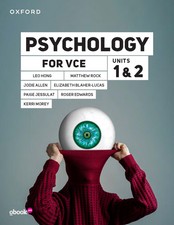 PSYCHOLOGY FOR VCE UNITS 1&2 (OXFORD) (INCL. BOOK & DIGITAL)