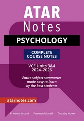 ATAR NOTES PSYCHOLOGY VCE UNITS 3&4 COMPLETE COURSE NOTES (2024-2026)