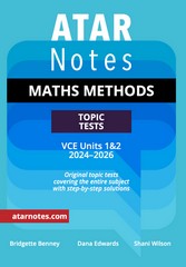 ATAR NOTES TOPIC TESTS MATHS METHODS VCE UNITS 1&2 (2024-2026)