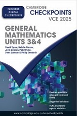 CHECKPOINTS VCE GENERAL MATHEMATICS UNITS 3&4 2025 (INCL. BOOK & DIGITAL)